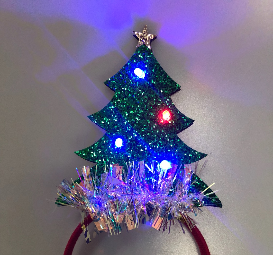 Christmas tree headgear with flashing lights Christmas tree headgear