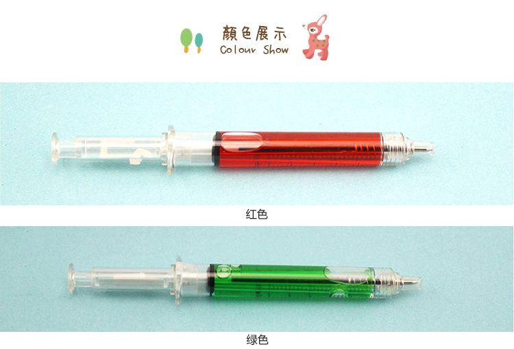 Corea adorable papelería creativa aguja jeringa publicidad personalizada aguja cilindro bolígrafo estudiante oficina firma bolígrafo pic 2