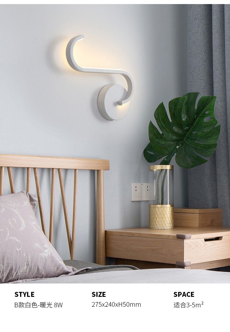 New ironwork design modern style wall lamp, simple design wall lamp B White