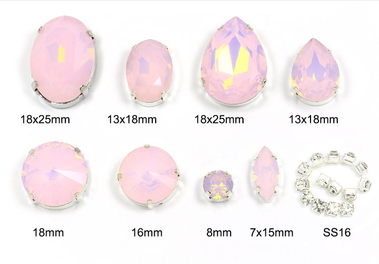 东洲水晶 粉蛋白系列尖底玻璃爪钻diy鞋服手缝钻 箱包饰品配件详情图6