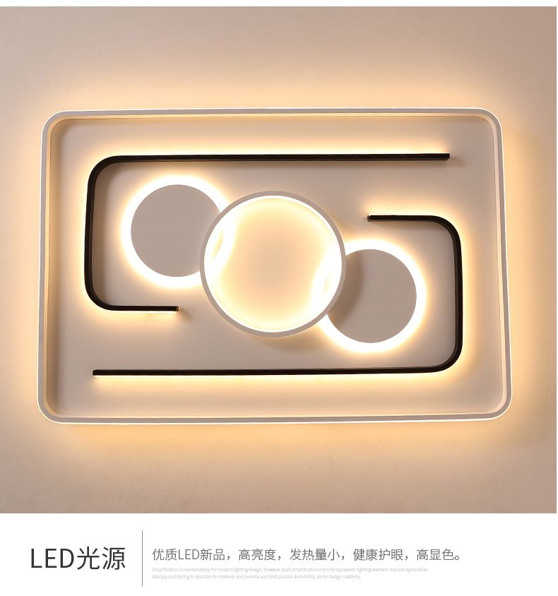 The new creative design of the ancient ironwork modern lamp, ceiling lamp, modern bedroom lamp, stepless dimming, rectangular and small detail image 5