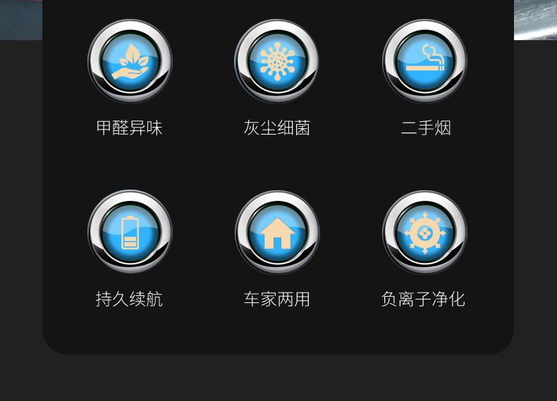 P02车载空气净化器USB负离子除甲醛杀菌汽车空气净化器带香薰片详情图2