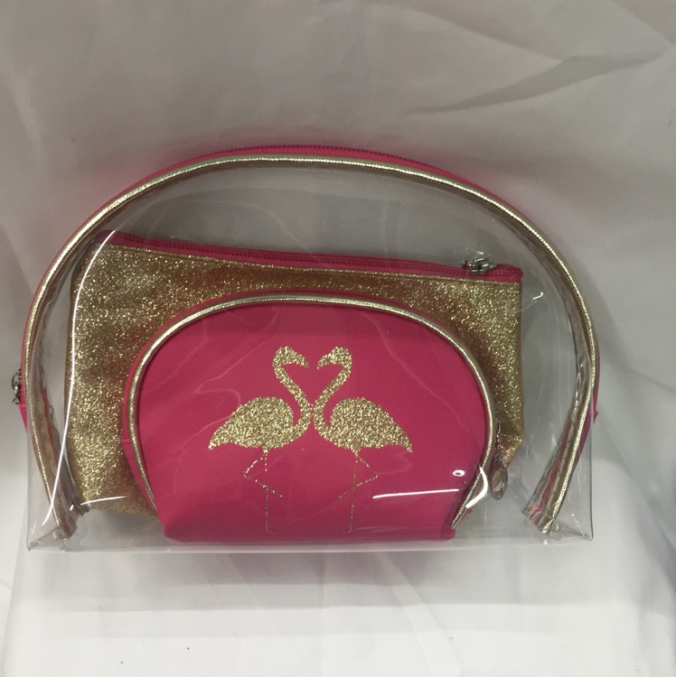 火烈鸟PVC三件套化妆包