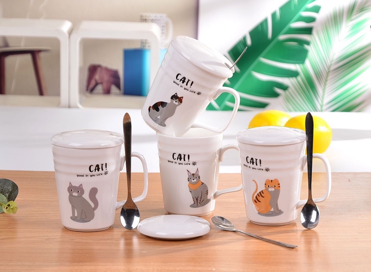 Cartoon cat ceramic cup