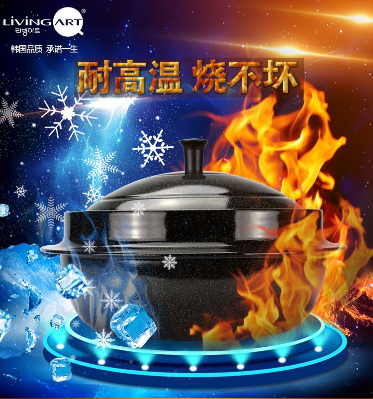 Ceramic-coated triple cast iron pot, 24cm