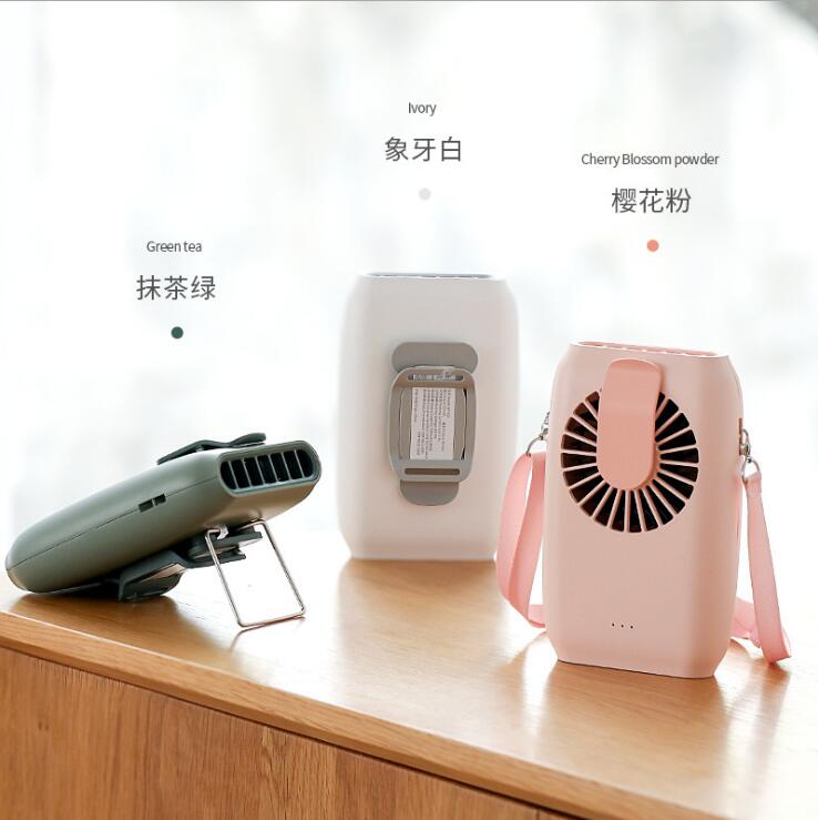 新品挂腰风扇USB充电挂颈电扇迷你手持多功能便携桌面小风扇