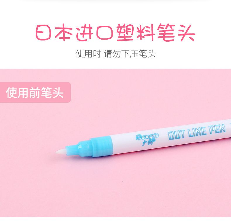 GN153-12 color metallic marker pens, DIY drawing pens, water-based dreamy double-line pens, and colored highlighters are all available pic 6