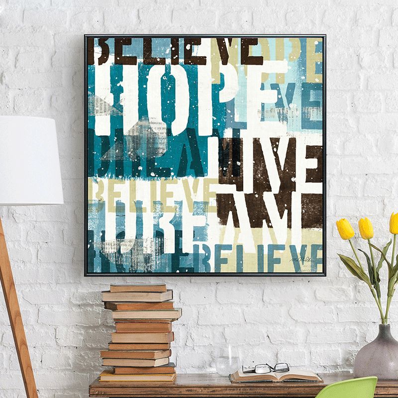 Shengshi American country English letter decorative paintings, living room and dining room modern framed paintings, bedroom sofa background wall paintings detail image 4