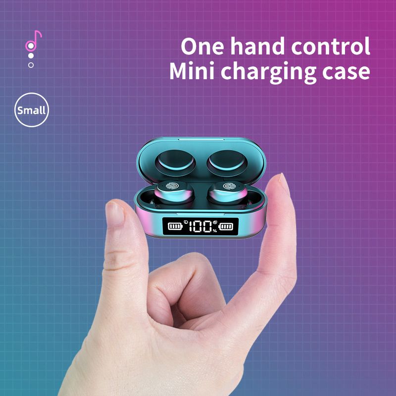 YEXIN Cross-border F9-6 Bluetooth new Wireless 5.0 digital display TWS Fingerprint Display Mini for sports