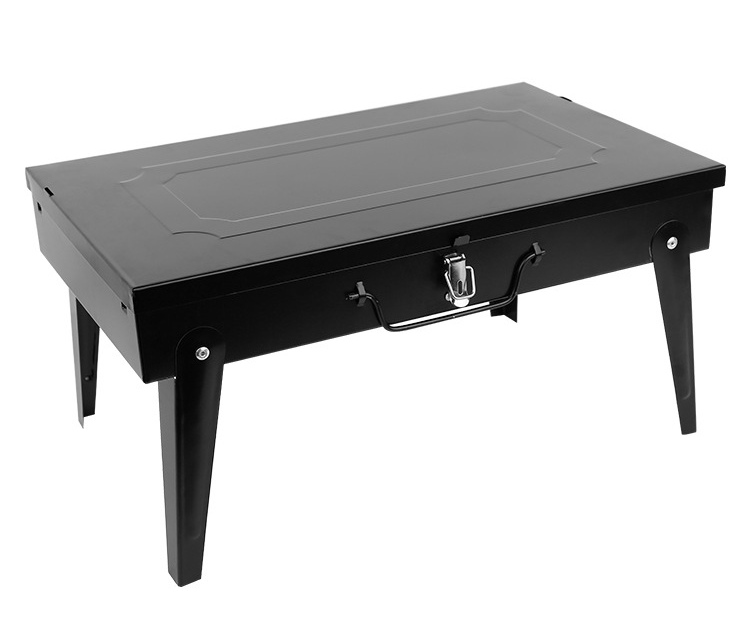 厂家直销便携箱式烧烤炉折叠户外木炭BBQ烧烤架带烤箱烤网方格烤网取暖多功能细节图