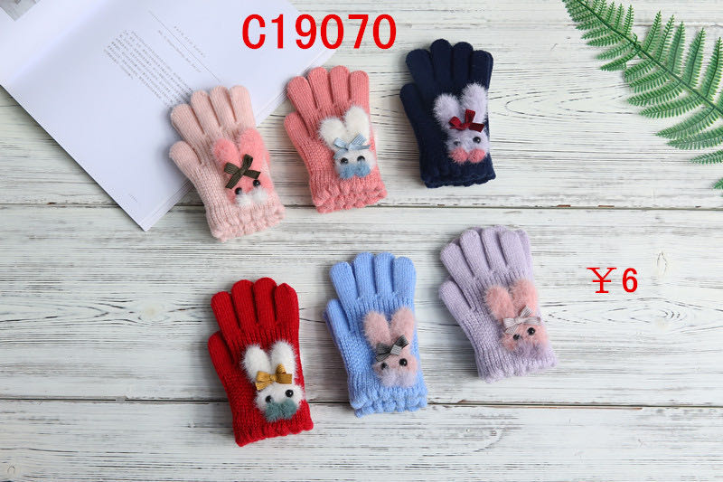 New Wheat Point Knitted Gloves For Women Autumn Winter Ins Cute Warm Thin Wool Five-Finger Tide Gloves C19070