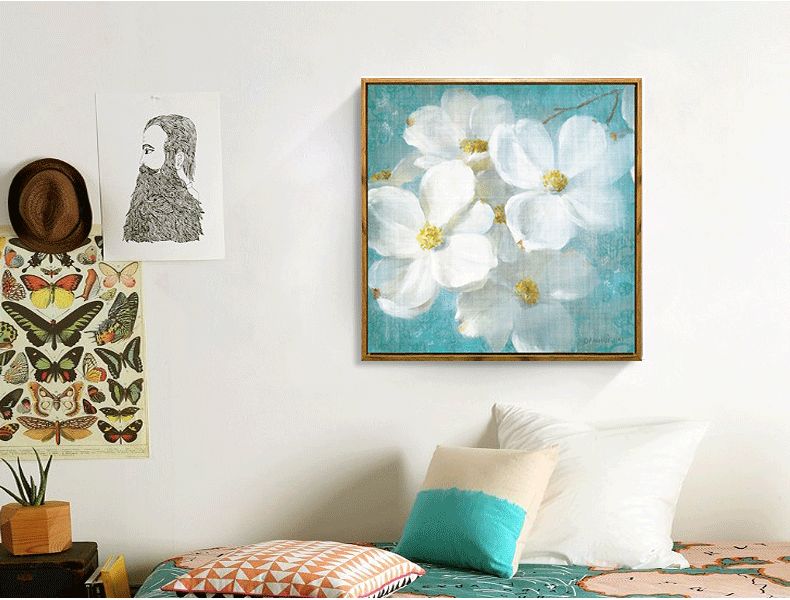 Shengshi Modern and simple floral framed paintings American country entrance, living room, bedroom and dining room decorative paintings Factory direct sales detail image 5