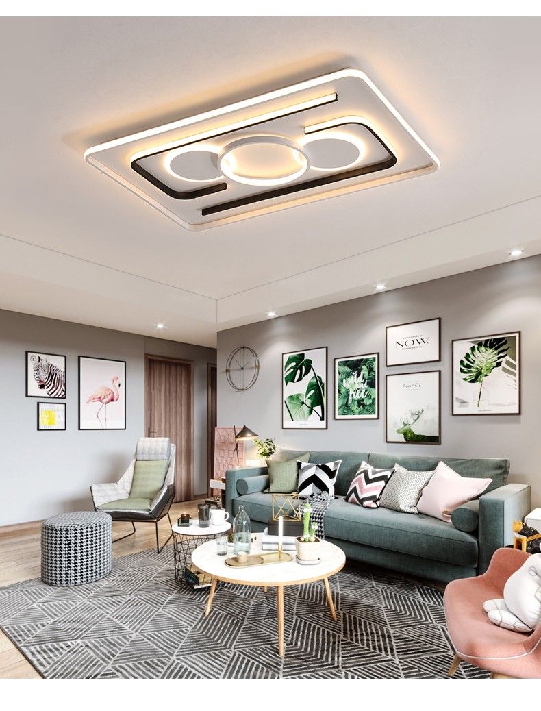 The new creative design of the ancient ironwork modern lamp, ceiling lamp, modern bedroom lamp, stepless dimming, rectangular and small detail image 6