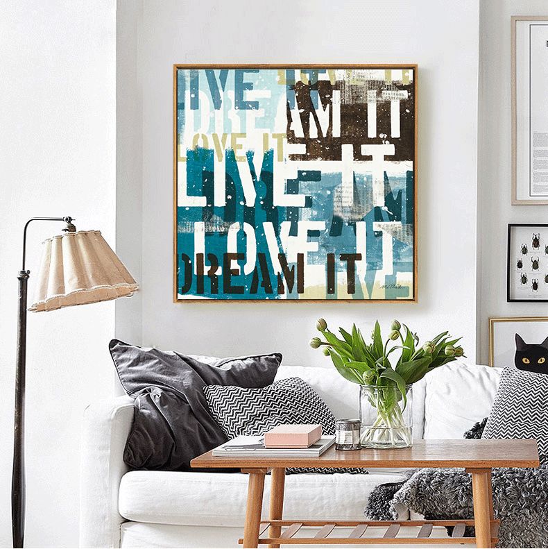 Shengshi American country English letter decorative paintings, living room and dining room modern framed paintings, bedroom sofa background wall paintings detail image 5