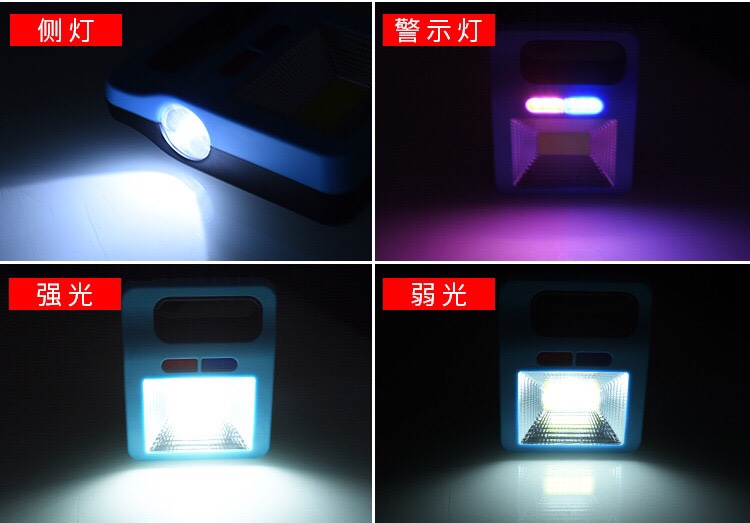 新款LED带太阳能板工作灯手提可移动户外野营应急探照灯带USB充电详情图6
