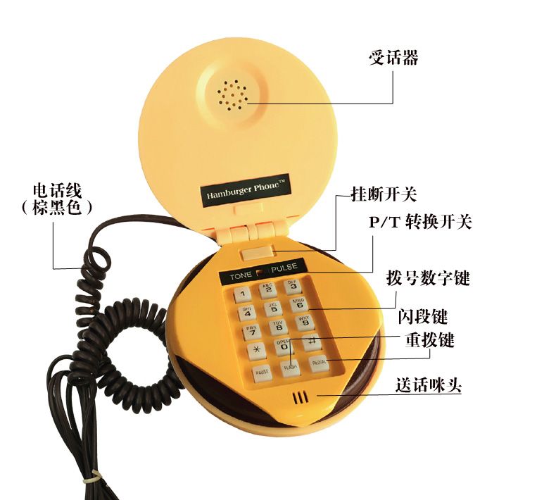 韩版创意卡通汉堡包电话机 逼真KFC肯德基麦当劳汉堡电话机详情图2