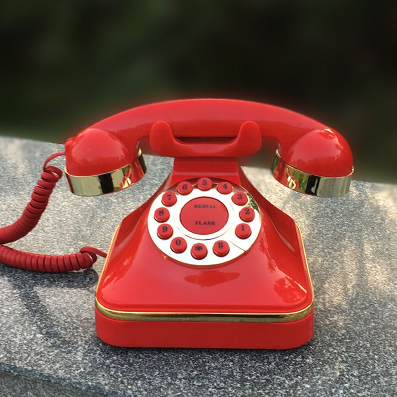 简约按键老式仿古电话机创意古典复古办公家用电话座机摆件电话机白底实物图