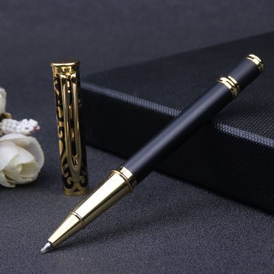 凯路仕礼品笔业 办公厂家批发签字笔 创意文具套装镂空刻花金属水性笔 可logo中性笔详情图3