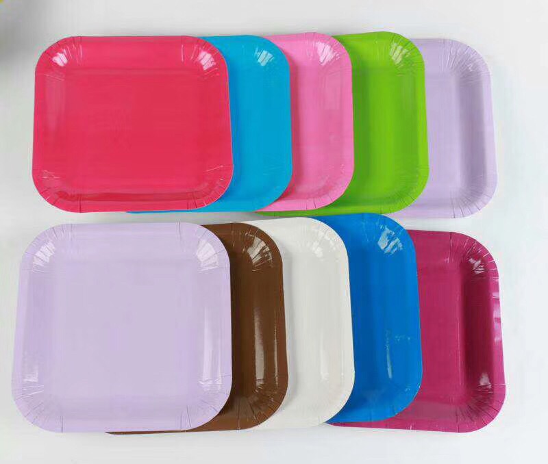 Wholesale of square plates, disposable bowls, plates and party supplies
