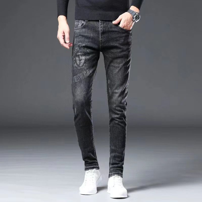 广州裤男装牛仔裤子时尚百搭秋季男款休闲直筒弹力修身图