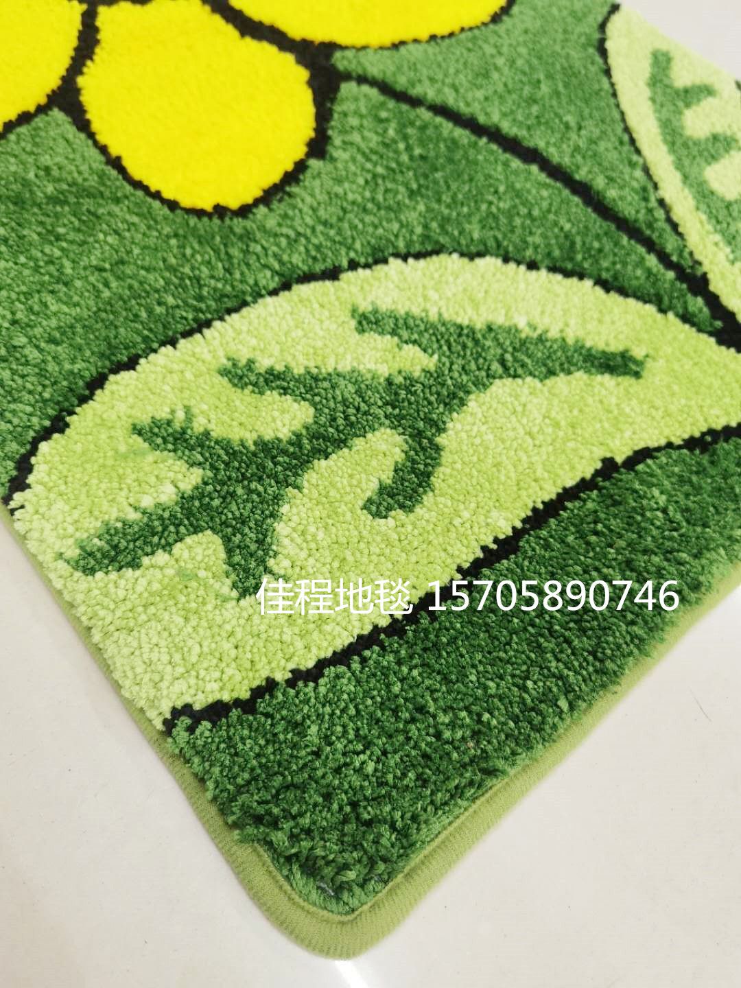 New TPR bottom flocked jacquard floor mat, sunflower foot mat, flower door mat, flocked flower floor mat, flower-shaped mat Specification drawing