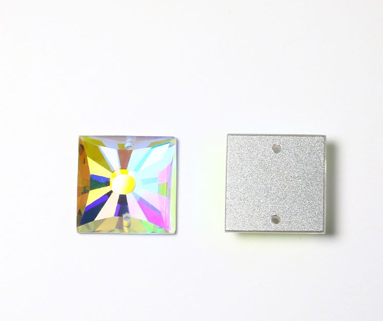 东洲水晶/双孔平底玻璃/平底正方产品图