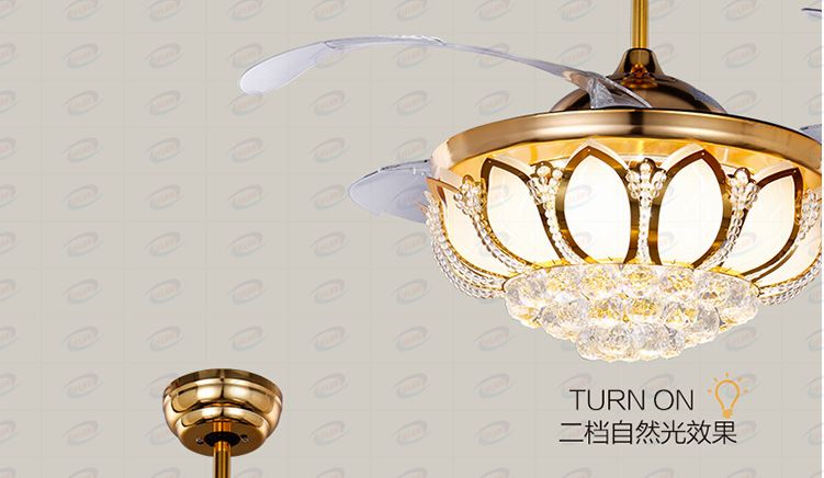 LED invisible fan lamp crystal lamp ceiling lamp chandelier