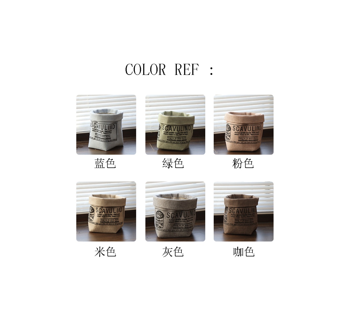 Cotton Linen Small Desktop Storage Basket, Waterproof Art Flower Pot Application Scenario