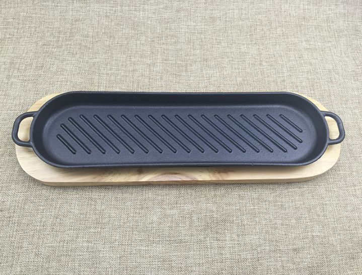 Cast iron grill plate with fish plate Australian steak plate