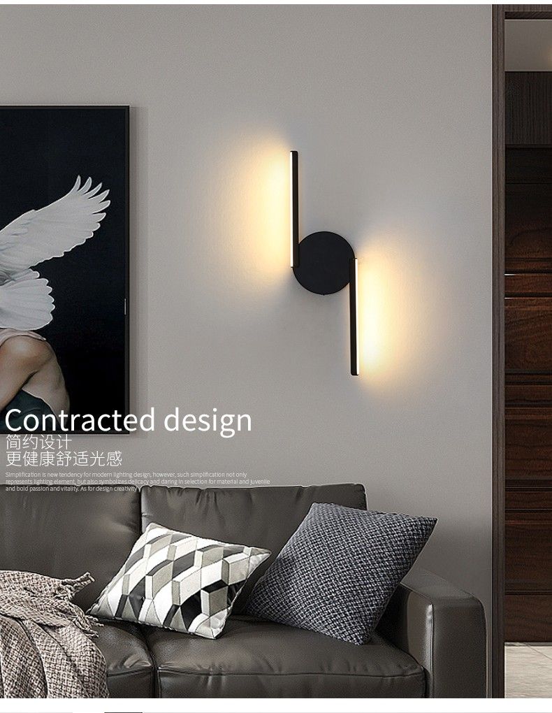 New ironwork design modern style wall lamp, simple design wall lamp C model black