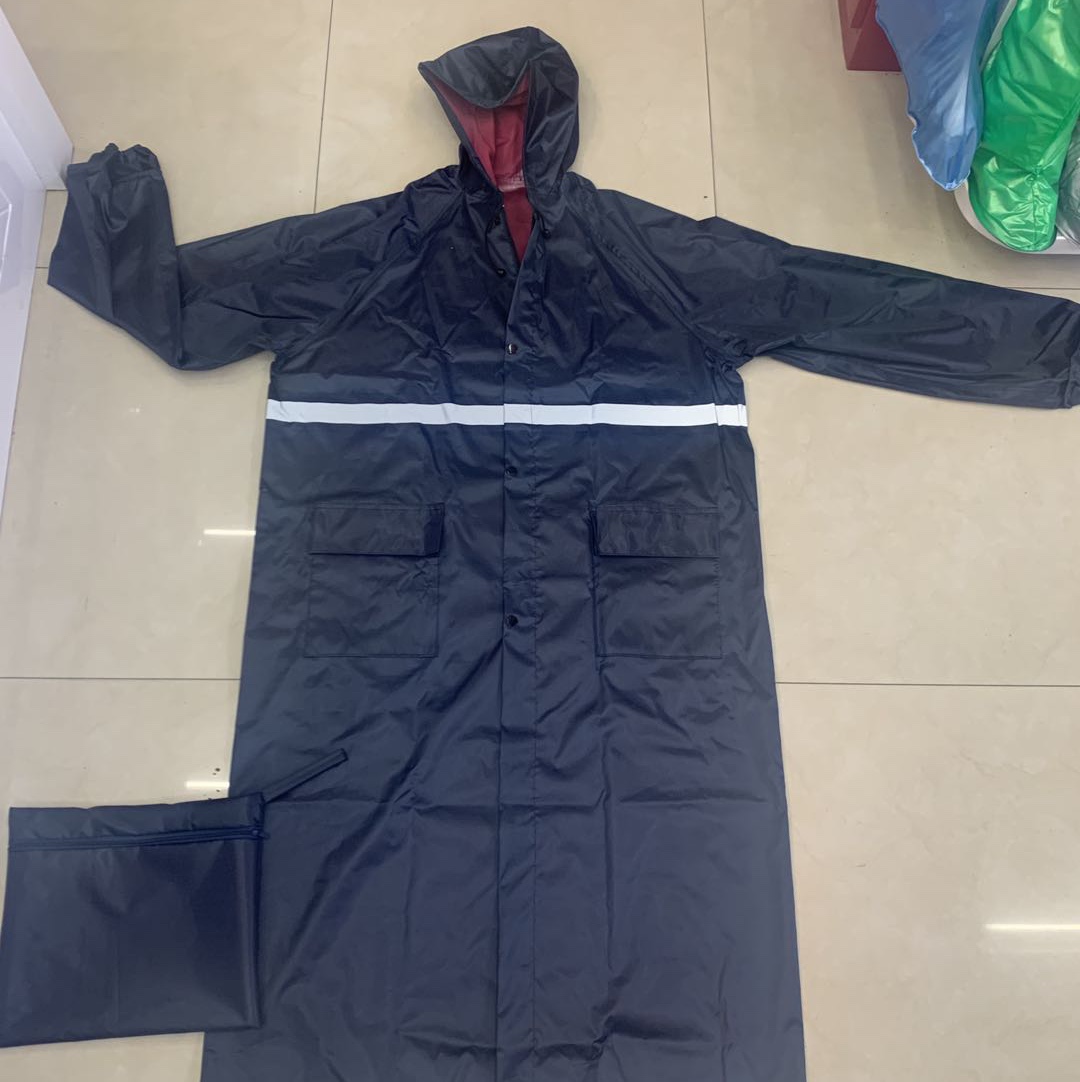 牛津布整圈反光条长大衣防风袖