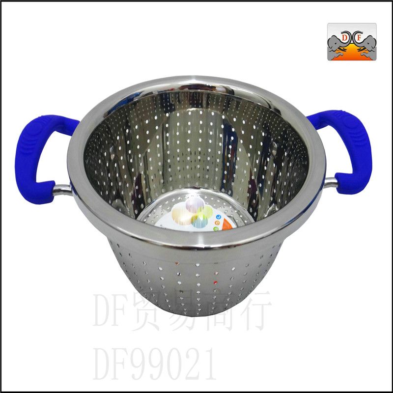 DF99021       1.2双耳果篮不锈钢沥水篮淘米神器双耳沥水篮密孔      DF TRADING HOUSE