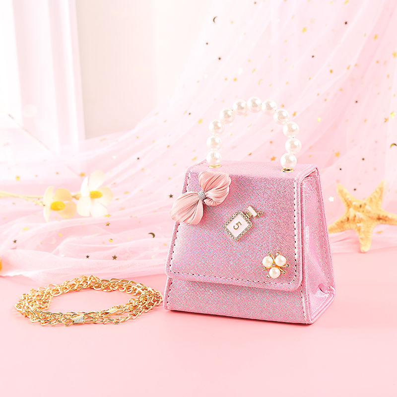 Small Fragrance Children's Silk With Bow 5 Pearl Hand-Held Diagonal Span Fashion Trend Bag 816 undefined