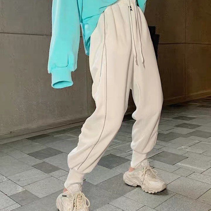Grey tracksuit bottoms for women in 2020 slimming, versatile, high-waiked lantern Haroon 8