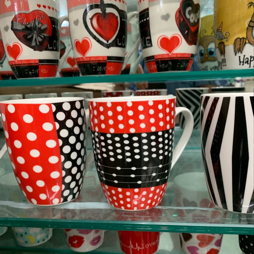 Ceramic cup polka dot pattern