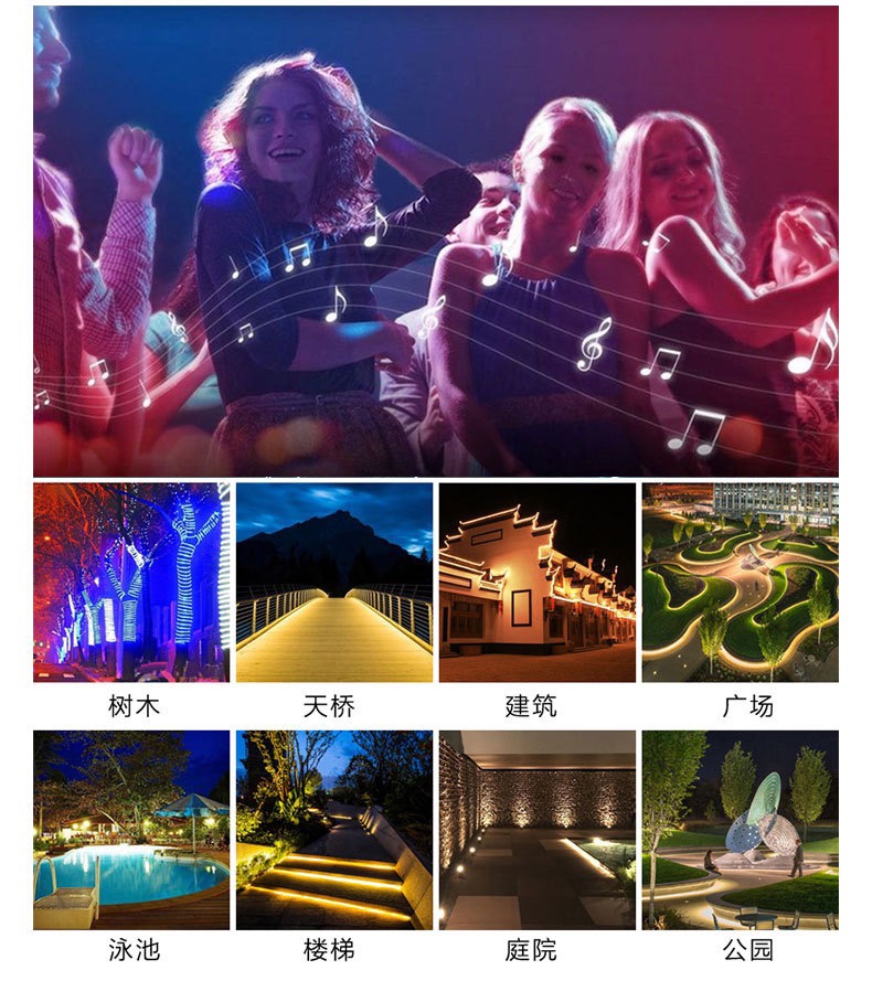 5050 单色灯带 5米 绿光细节图