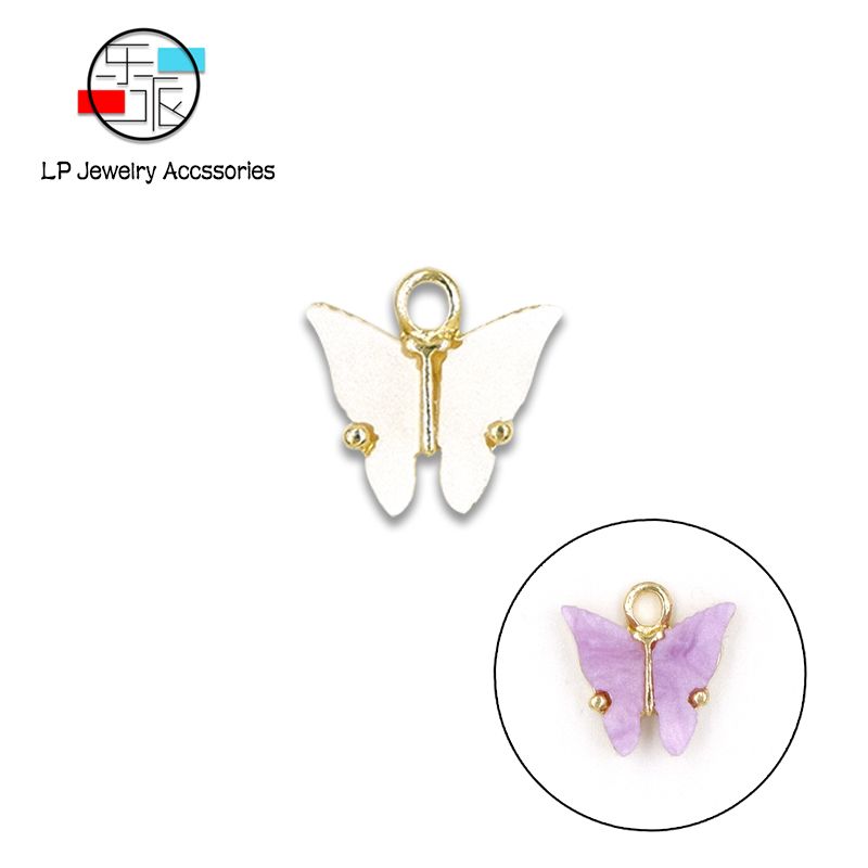 Acrylic water-grain plate butterfly pendant alloy accessories DIY hand pendant earrings bracelet material thumbnail