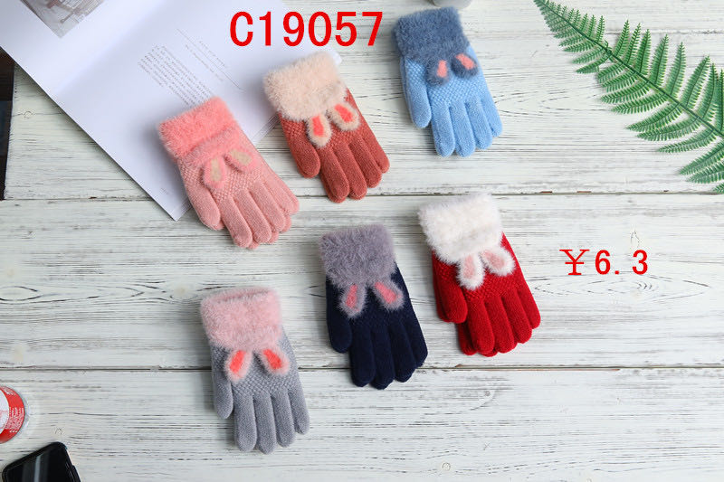New Wheat Point Knitted Gloves For Women Autumn Winter Ins Cute Warm Thin Wool Five-Finger Tide Gloves C19057