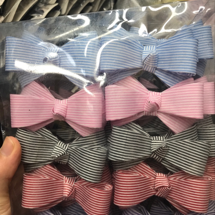 Korean version of fashion fabric bowknot pinstripe rubber band