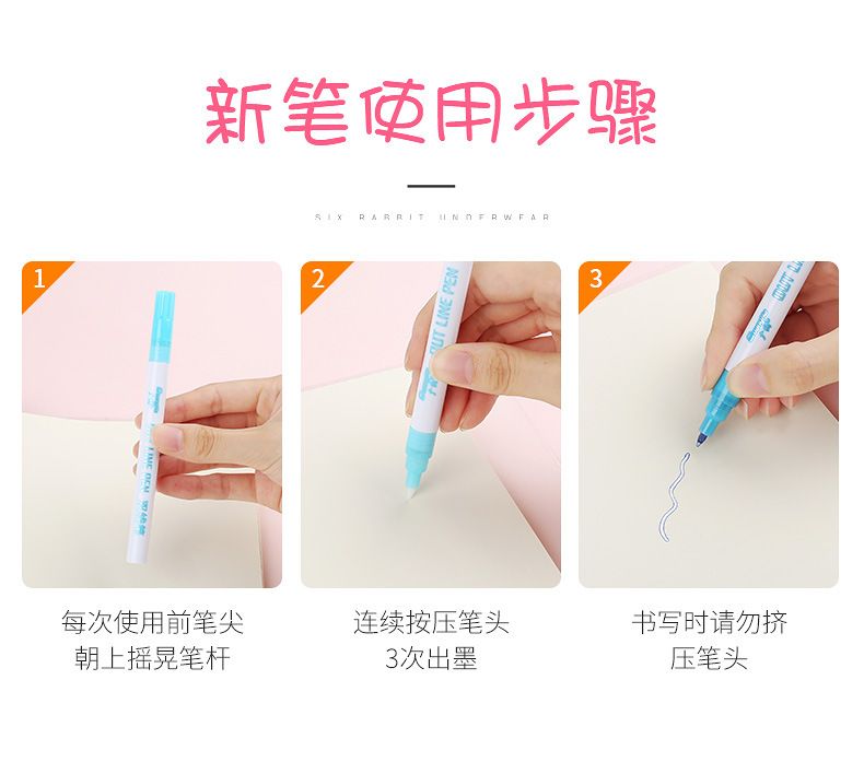 GN153-12 color metallic marker pens, DIY drawing pens, water-based dreamy double-line pens, and colored highlighters are all available pic 4