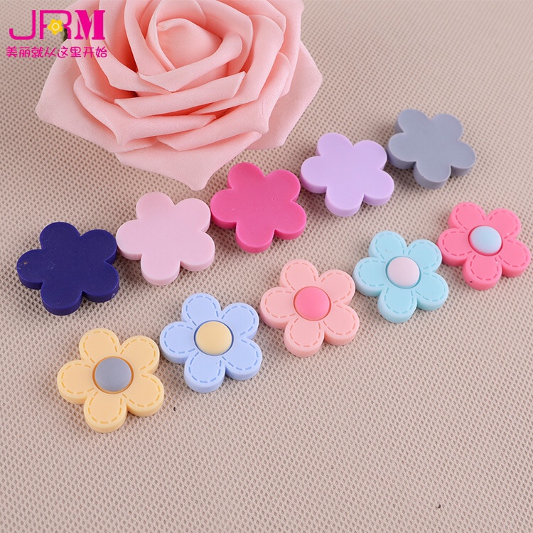 Jingrimei factory direct selling children hair accessories resin material five petals accessories diy manual box accessories wholesale trumpet thumbnail