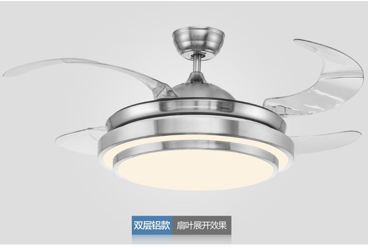 Simple fan invisible chandelier silent fan living room study LED chandelier thumbnail
