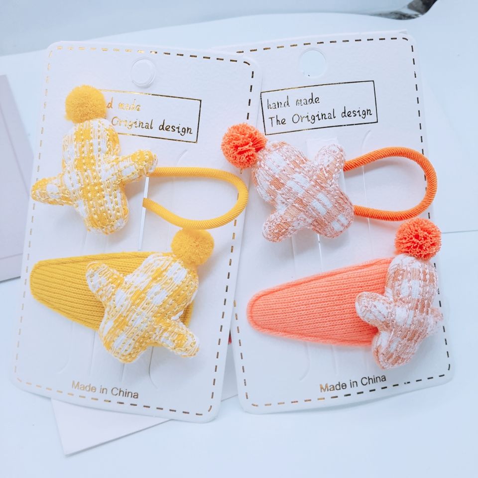 New Korean children's sponge hairpin set Baby does not hurt hair cute jelly bb hairpin headpiece details Picture