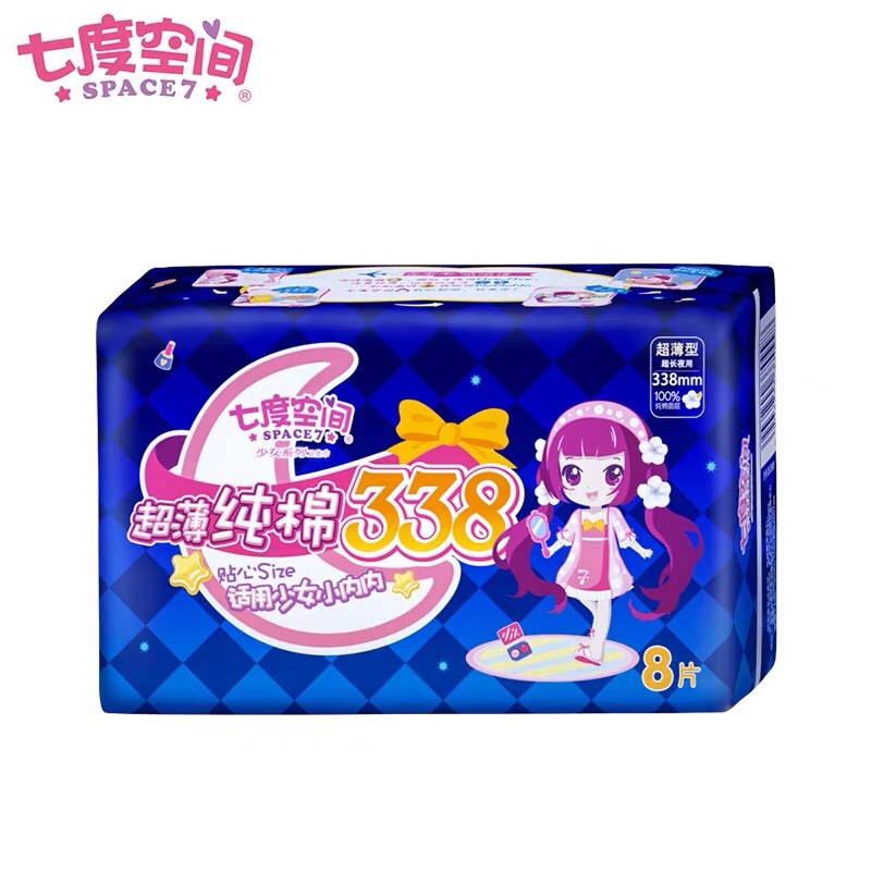 七度空间纯棉少女系列夜用338mm产品图