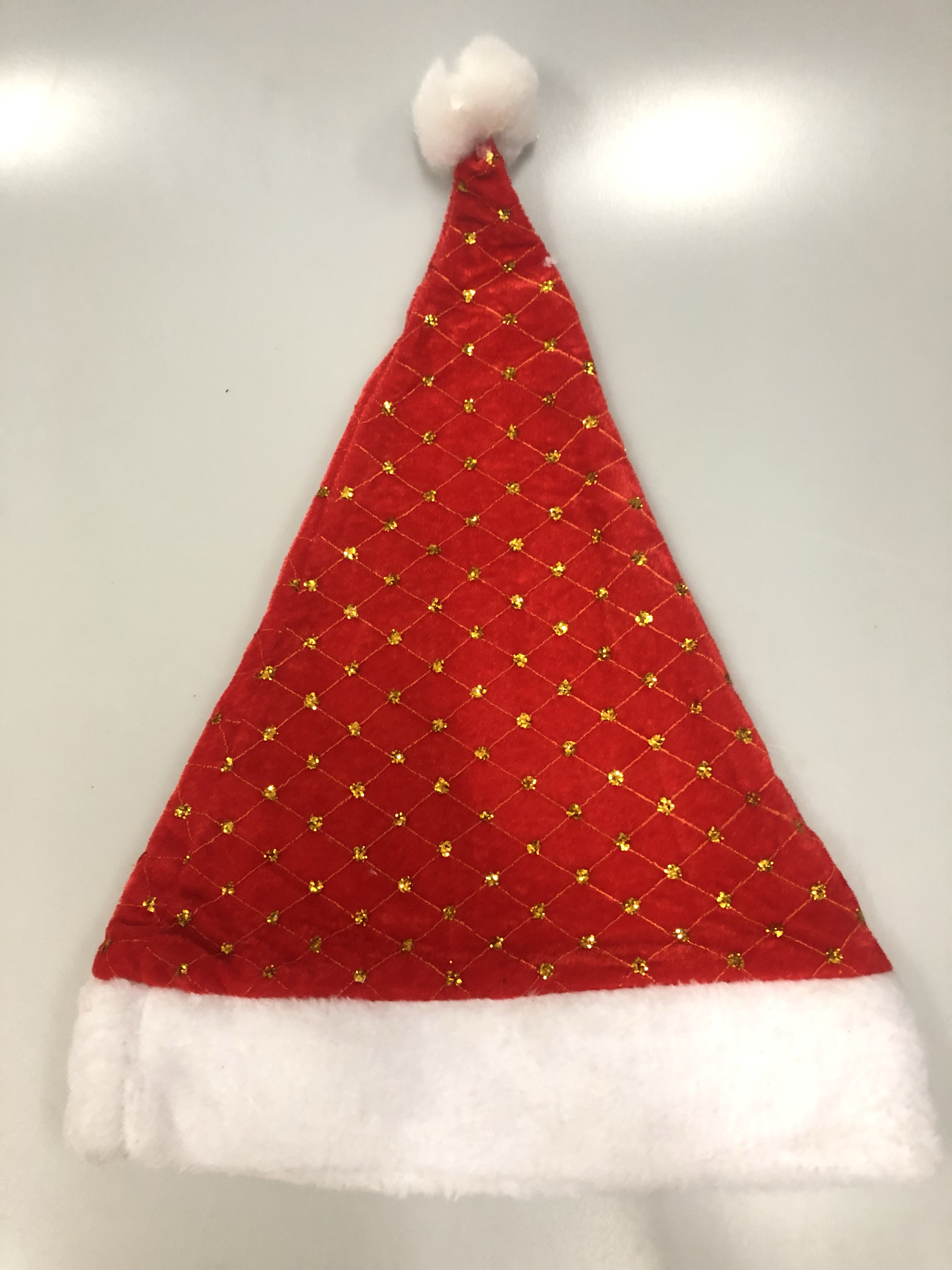 入烫金绒布圣诞帽绒布烫金圣诞帽产品图