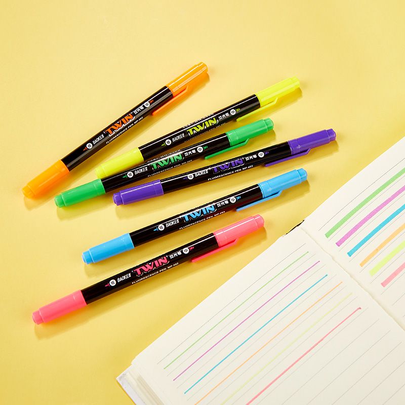 BAOKE MP-492 dual-head highlighter with 6 colors Specification image