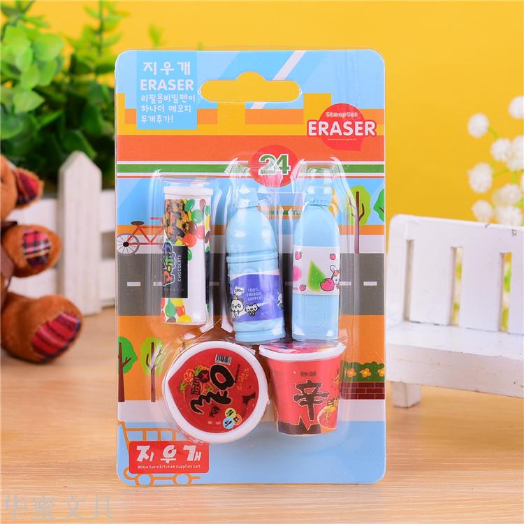 拉面方便面饮料组合性癖 TPR 环保玩具橡皮 3D造型细节图