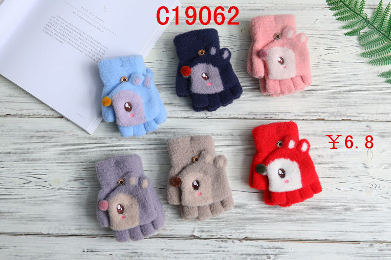 New Wheat Point Knitted Gloves For Women Autumn Winter Ins Cute Warm Thin Wool Five-Finger Tide Gloves C19062