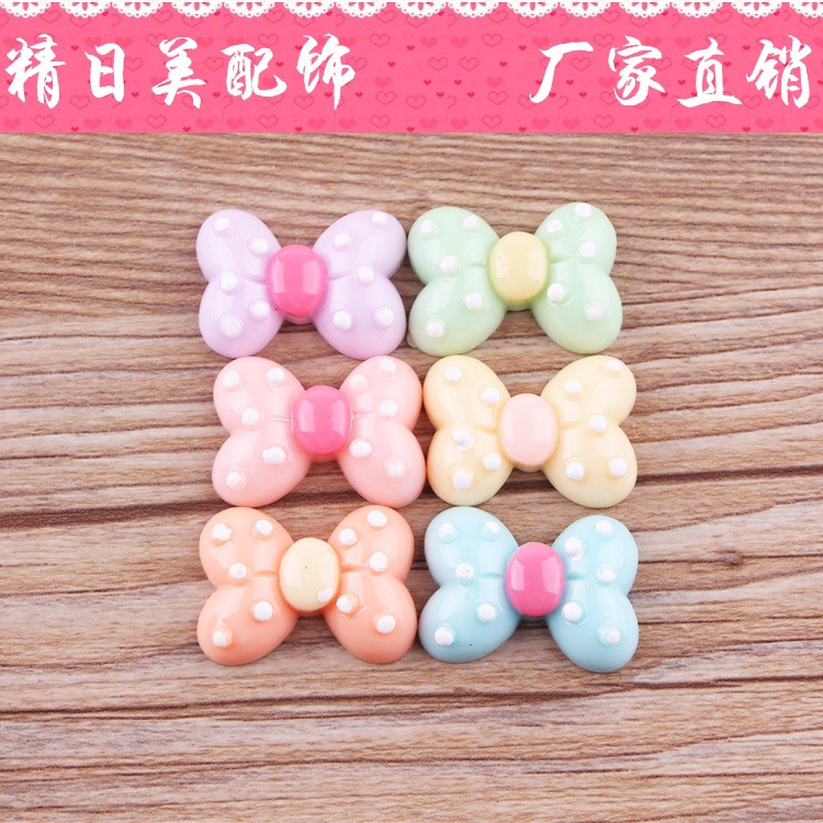 【精日美厂家直销】时尚蝴蝶结树脂工艺 服饰DIY发饰 手机壳饰品配件