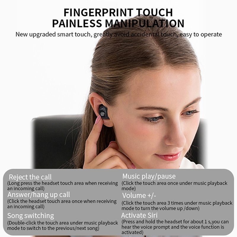 YEXIN 新款V8无线蓝牙触摸耳机双耳跨境TWS电量显示5.0运动耳机详情图7